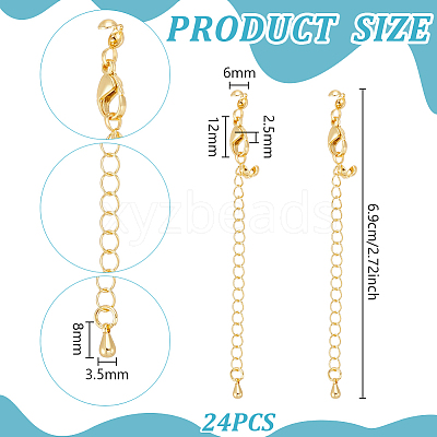 20 Sets Long-Lasting Plated Brass Chain Extender KK-UN0006-17-1