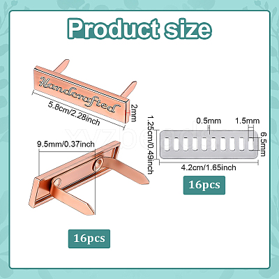 16 Sets Alloy Handcrafted Label DIY-PH0035-74RG-1