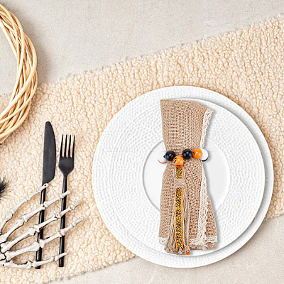 Wood Beaded Napkin Ring AJEW-PH01539-1