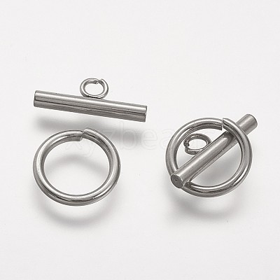 Tarnish Resistant 304 Stainless Steel Toggle Clasps STAS-P104-01P-1
