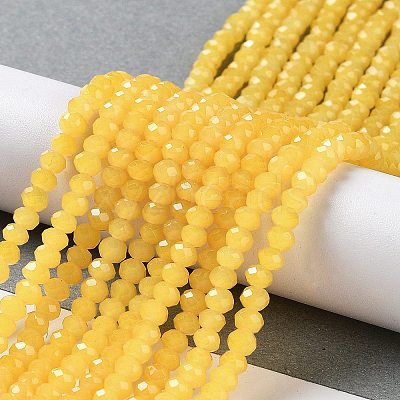 Baking Paint Imitation Jade Glass Bead Strands DGLA-A034-J4MM-A30-1