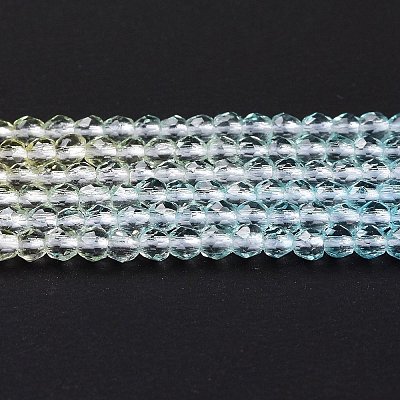 Transparent Gradient Color Glass Beads Strands GLAA-G101-2mm-16-1
