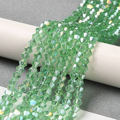 Transparent Electroplate Glass Beads Strands GLAA-F029-3mm-A24-1