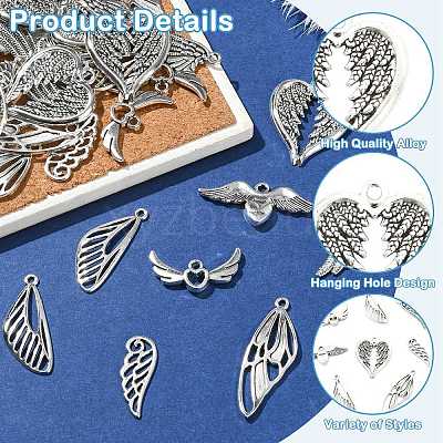 80Pcs 8 Styles Tibatan Style Alloy Pendants FIND-CJ0006-02-1