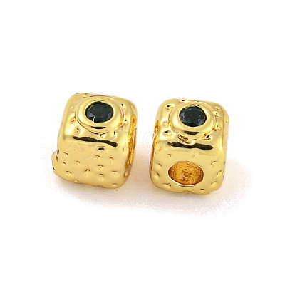 Brass Micro Pave Cubic Zirconia Beads KK-G490-18G-01-1