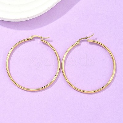 Ion Plating(IP) 304 Stainless Steel Hoop Earrings LS-EJEW-N0016-11G-G-1