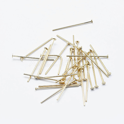 Brass Flat Head Pins KK-G331-11-0.7x35-NF-1