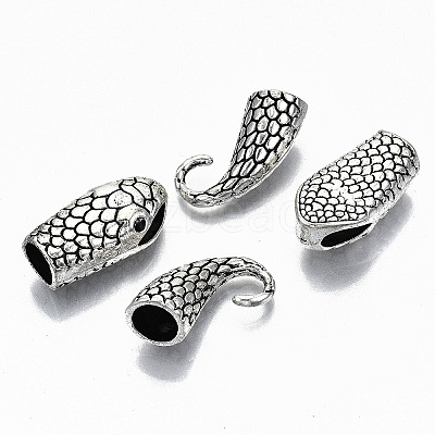 Tibetan Style Alloy Hook and Snake Head Clasps LS-X-TIBE-N011-040AS-RS-1