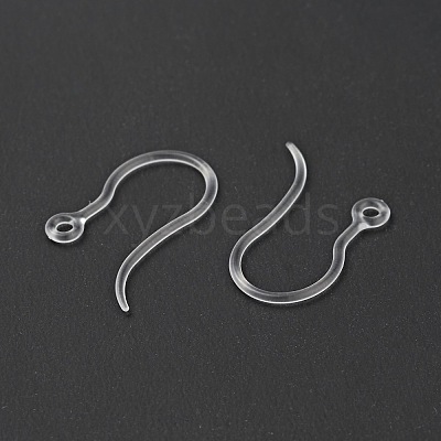 Transparent Resin Earring Hooks RESI-G050-02-1