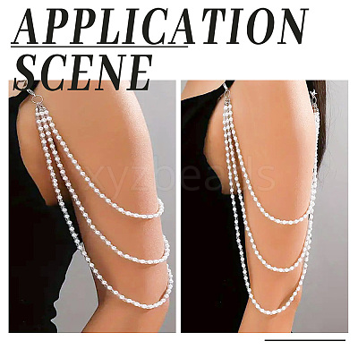 Plastic Imitation Pearl Beaded Shoulder Chains AJEW-WH0661-43-1