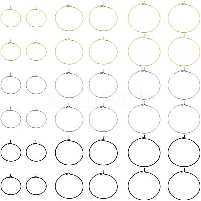 90Pcs 9 Style 304 Stainless Steel & 316L Surgical Stainless Steel Earring Findings STAS-UN0032-03-1