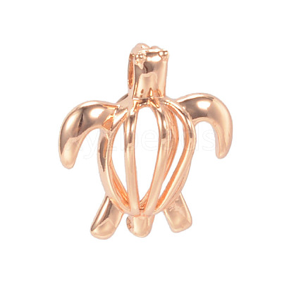 Hollow Brass Bead Cage Pendants X-KK-K124-09KCG-NR-1