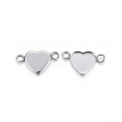 Tarnish Resistant 304 Stainless Steel Cabochon Connector Settings X-STAS-P210-13P-1