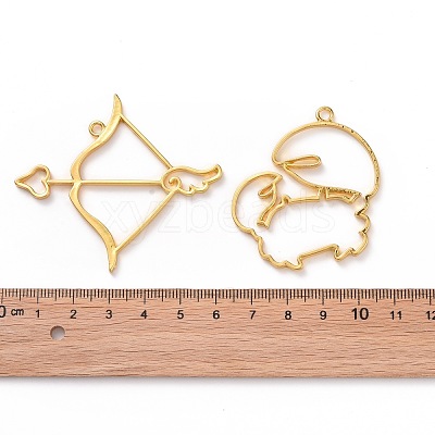 Zinc Alloy Open Back Bezel Pendants PALLOY-D580-05G-1