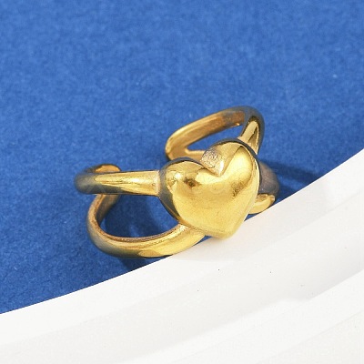 304 Stainless Steel Adjustable Open Cuff Rings for Women RJEW-U063-01A-G-1