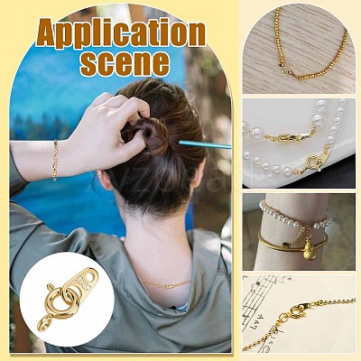 16Pcs Brass Spring Ring Clasps KK-PH0012-87-1