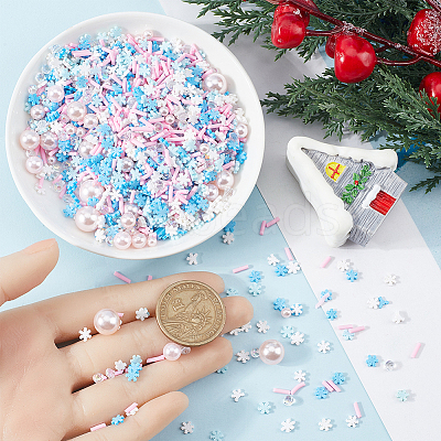 Snowflake Theme Handmade Polymer Clay Cabochons CLAY-SC0001-96-1