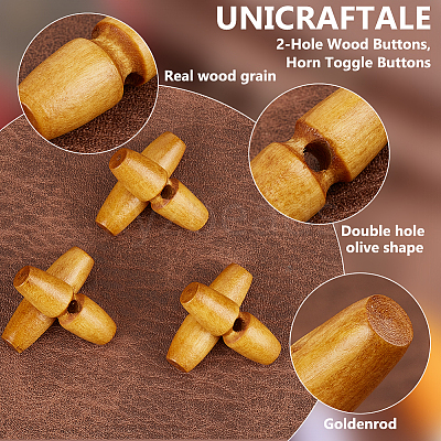 50Pcs 1-Hole Wood Buttons BUTT-UN0001-27B-1