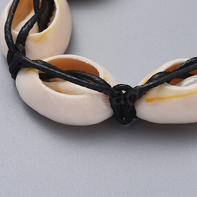 Natural Cowrie Shell Braided Beads Bracelets BJEW-JB05057-01-1