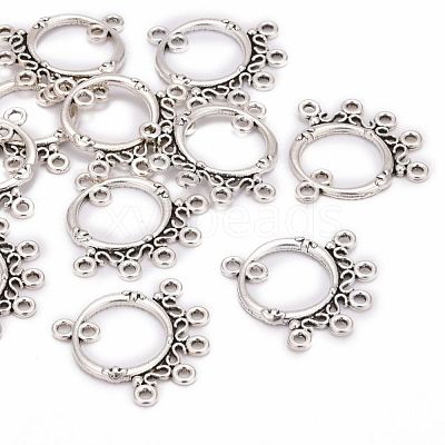 Antique Silver Tibetan Style Ring Chandelier Component Links for Dangle Earring Making X-EA9736Y-NF-1