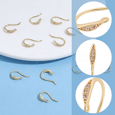 8 Pairs Brass Earring Hooks KK-BBC0027-65G-1