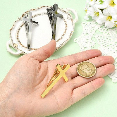 3Pcs 3 Colors Brass Tie Clips BUTT-CJ0001-11-1