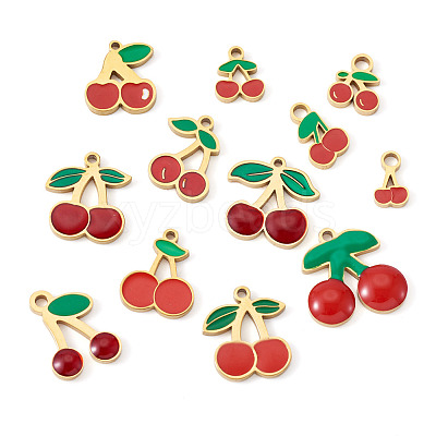 12Pcs 12 Styles 304 Stainless Steel Enamel Charms STAS-TA0003-33-1