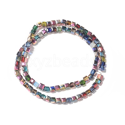 Transparent Electroplated Glass Beads Strands X-GLAA-G097-03-1