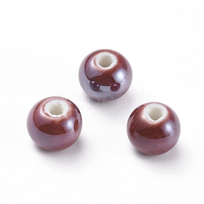 Glazed Porcelain Beads PORC-D001-8mm-25-1