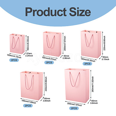 10Pcs 5 Sizes Kraft Paper Gift Shopping Bags Set ABAG-TA0002-23B-1
