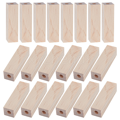 Unfinished Wood Drilled Short Pen Blanks WOOD-WH0064-09-1