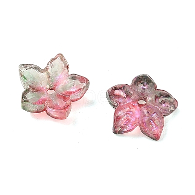 Two Tone Transparent Glass Bead Cap GLAA-H041-01B-1