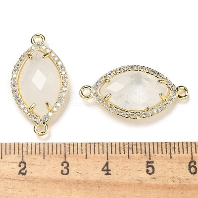 Natural Quartz Crystal Faceted Horse Eye Connector Charms G-G181-07G-09-1
