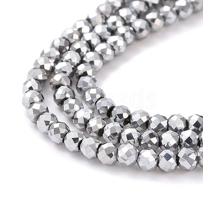 Electroplate Glass Beads Strands GLAA-H021-01B-FP08-1