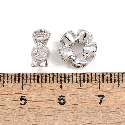 Brass Micro Pave Cubic Zirconia Beads KK-B157-19P-1