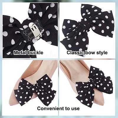 2Pcs Bowknot Polyester Shoe Decoration FIND-DR0001-64B-1
