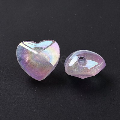 UV Plating Luminous Transparent Acrylic Beads OACR-C001-06-1