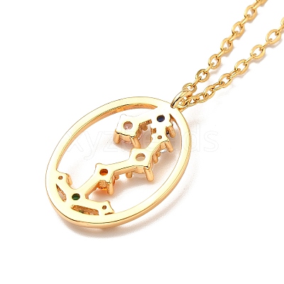 Colorful Cubic Zirconia Constellation Pendant Necklace LS-NJEW-H166-01K-1
