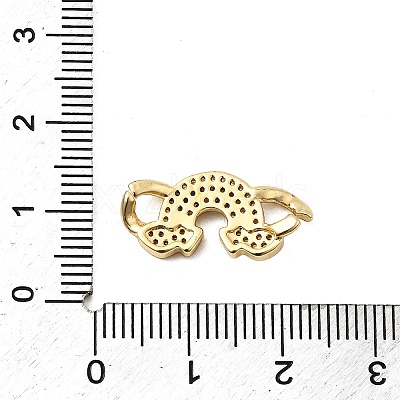 Brass Micro Pave Clear Cubic Zirconia Connector Charms KK-A266-09C-G-1