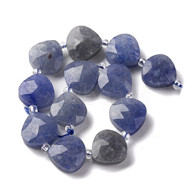 Natural Blue Aventurine(Dyed & Heated) Beads Strands G-P570-E08-02-1