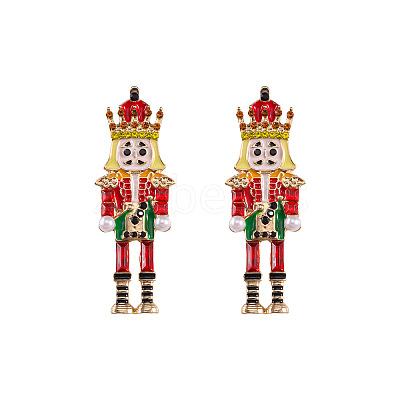 Cartoon Soldier Shape Alloy Enamel Stud Earrings FS-WGA682D-05-1