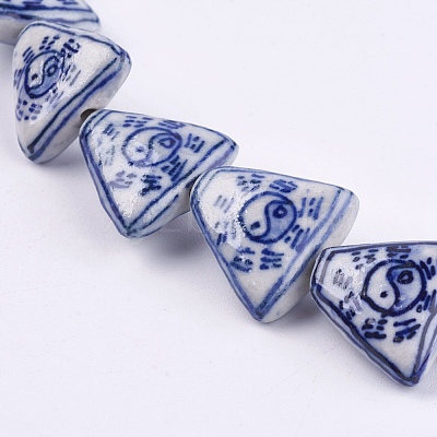 Handmade Blue and White Porcelain Beads PORC-G002-05-1