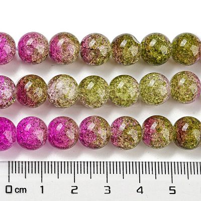 Spray Painted Crackle Glass Beads Strands DGLA-C002-10mm-04-1