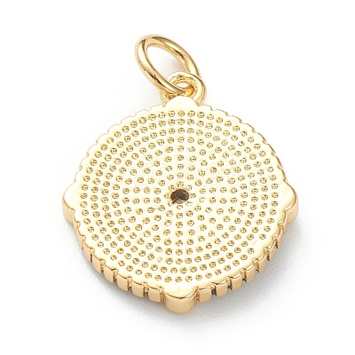 Brass Micro Pave Cubic Zirconia Pendants ZIRC-P200-14C-G-1