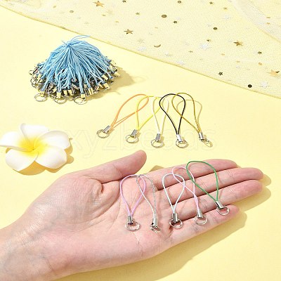 100Pcs Polyester Cord Mobile Straps MOBA-FS0001-02C-1
