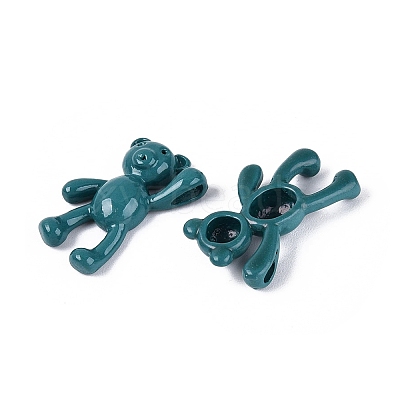 Spray Painted Alloy Pendants PALLOY-Q466-02C-1