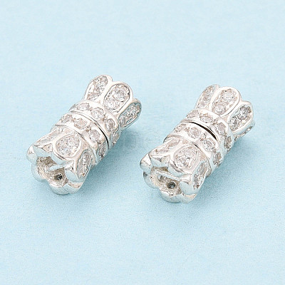 925 Sterling Silver & Clear Cubic Zirconia Screw Clasps STER-T008-78S-1