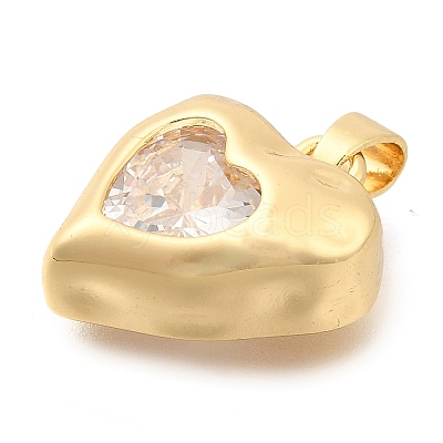 Brass Micro Pave Cubic Zirconia Pendants KK-S049-18G-1