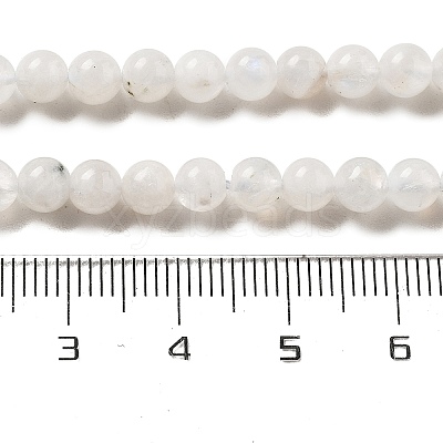 Round Grade A Natural Rainbow Moonstone Bead Strands G-M304-06-5mm-1