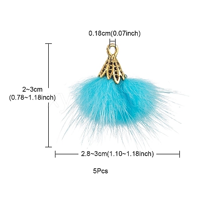 Faux Mink Fur Tassel Pendant Decorations FIND-YW0002-24I-1